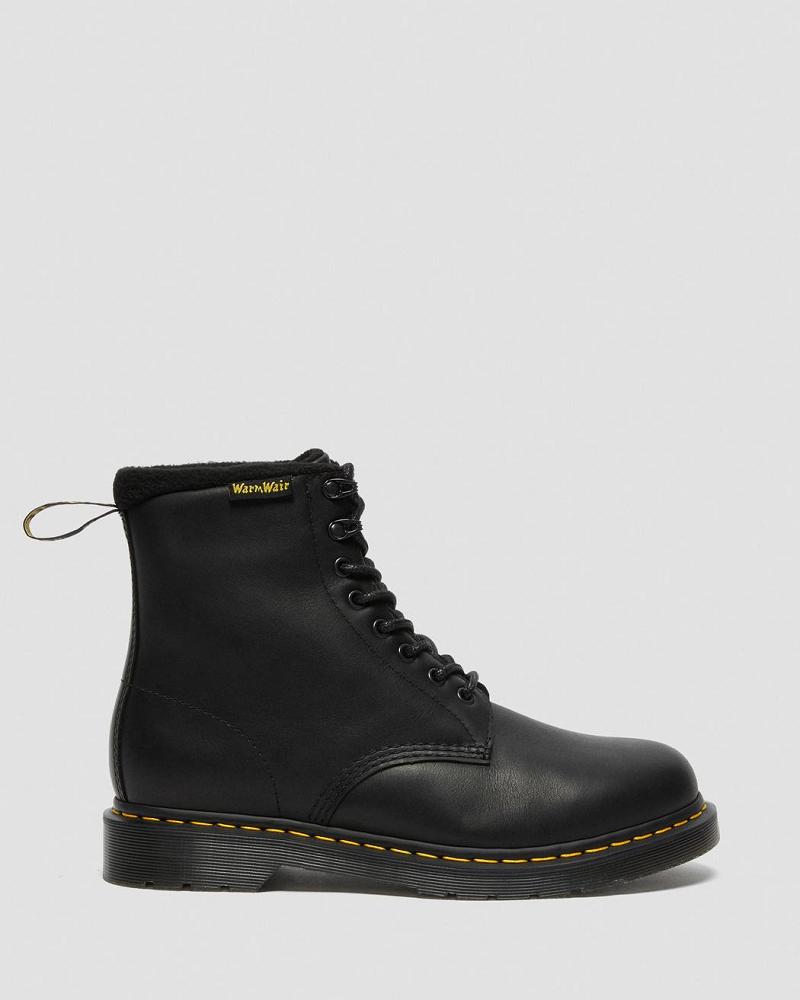 Men's Dr Martens 1460 Pascal Warmwair Leather Lace Up Boots Black | AU 529RVD